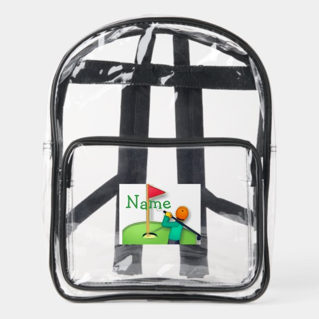 Golf Emoji Clear Backpack (Front)