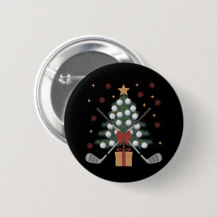 Golf Equipment Christmas Tree Christmas Golf Button