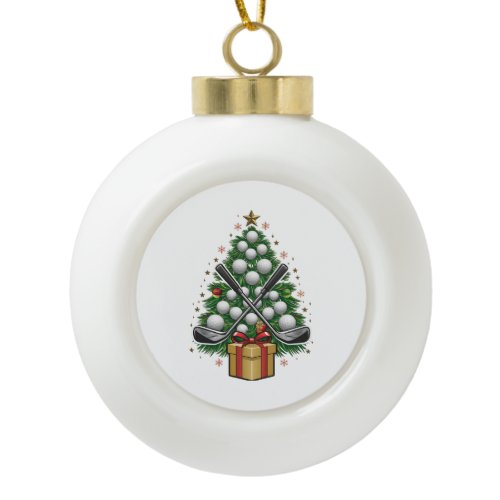 Golf Equipment Christmas Tree Christmas Golf Ceramic Ball Christmas Ornament