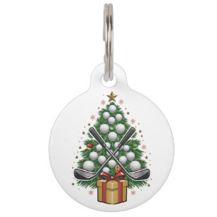 Golf Equipment Christmas Tree Christmas Golf Pet ID Tag