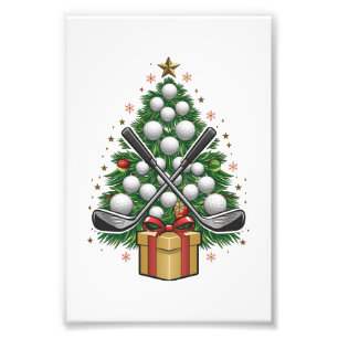 Golf Equipment Christmas Tree Christmas Golf Photo Print