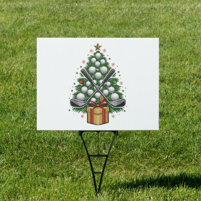 Golf Equipment Christmas Tree Christmas Golf Sign (Insitu)