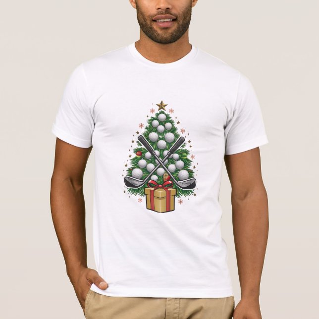 Golf Equipment Christmas Tree Christmas Golf T-Shirt (Front)