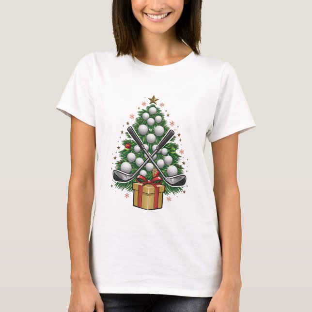 Golf Equipment Christmas Tree Christmas Golf T-Shirt (Front)