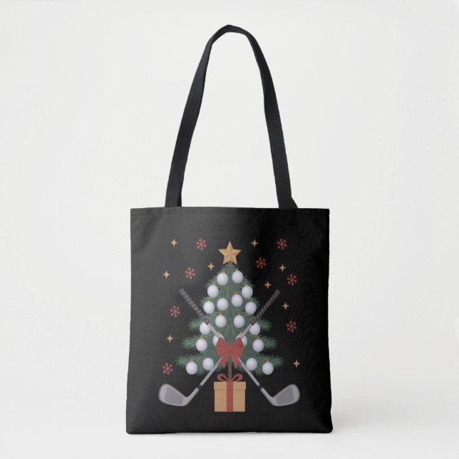 Golf Equipment Christmas Tree Christmas Golf Tote Bag (Front)