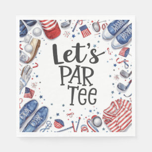 Golf Equipment with Text Let Par Tee Golf Party Napkins
