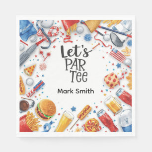 Golf Equipment with Text Let Par Tee Golf Party Napkins
