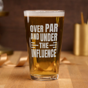 Golf Etched Beer Glass