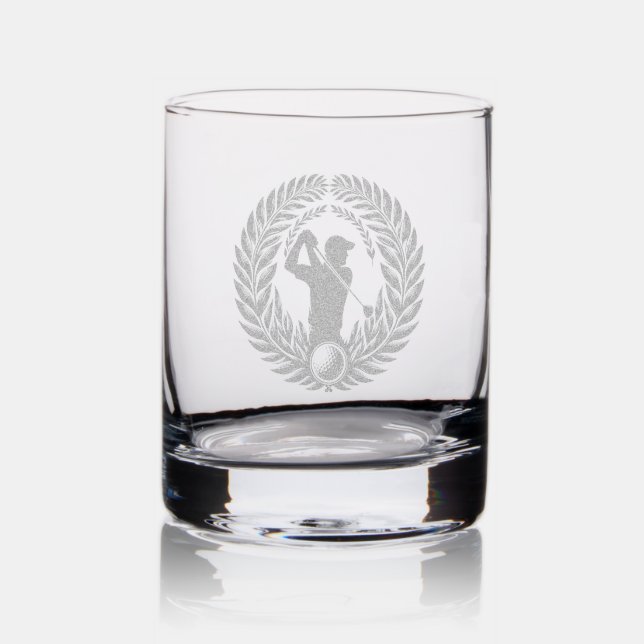 Golf Etched Whiskey Glass (Glassware)