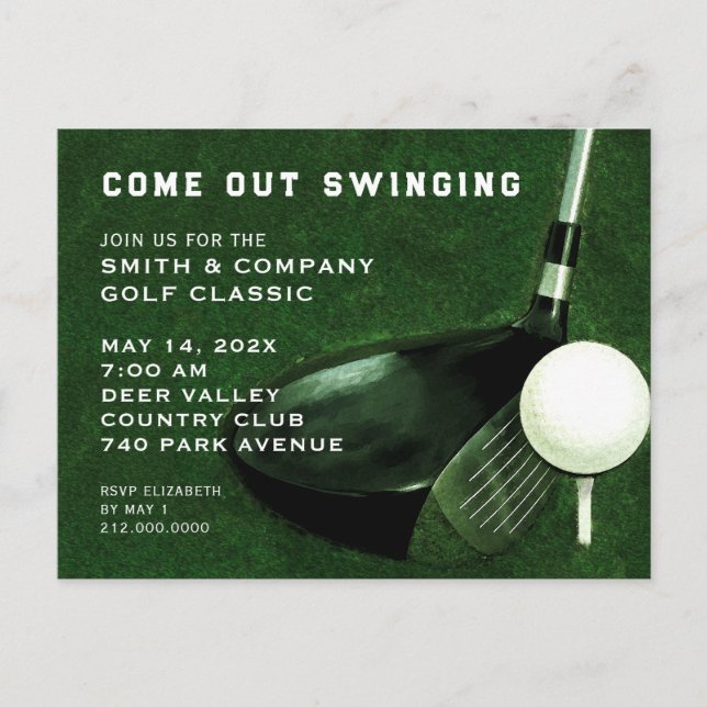 Golf Event Invitation Postcard (Front)
