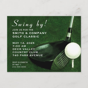 Golf Event Invitation Postcard
