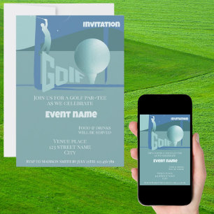 Golf event par-tee golfing birthday Invitation
