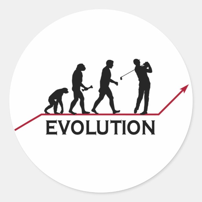 Golf Evolution Classic Round Sticker (Front)