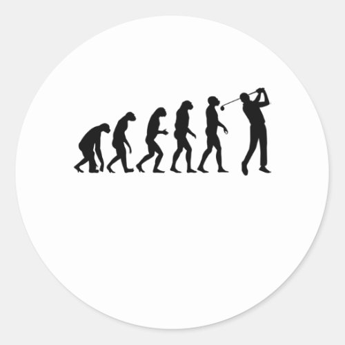 GOLF EVOLUTION Golfing Clothes Women Men Kids Classic Round Sticker