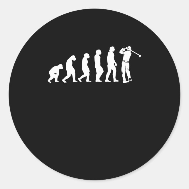 Golf Evolution Human Ape Golfer Classic Round Sticker (Front)