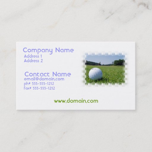 Customizable Golf Fairway Business Card