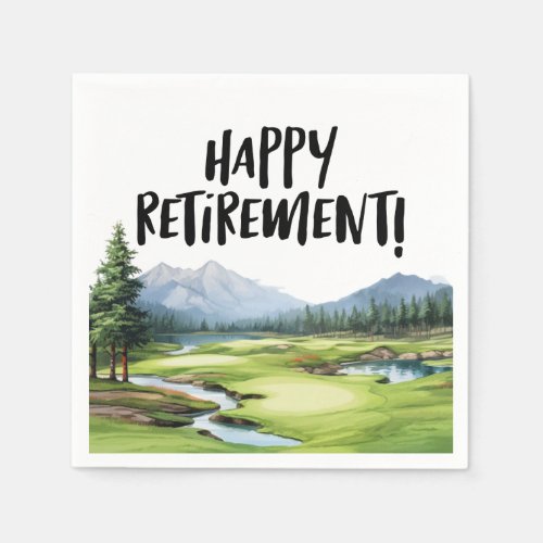 Golf Fairway Farewell Retirement on the Green Napkins