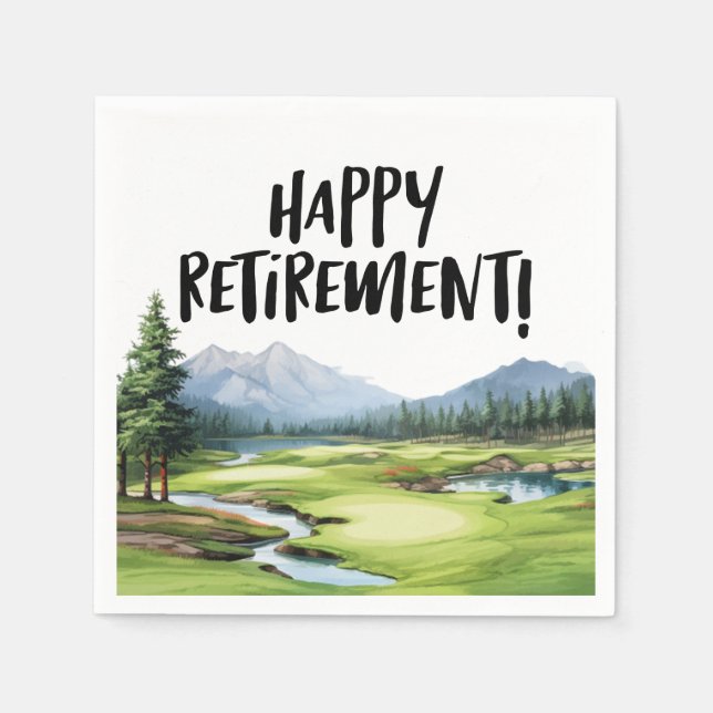 Golf Fairway Farewell: Retirement on the Green Napkins (Front)
