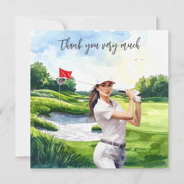 Golf Fairway Gratitude: Thank You Card  (Front)