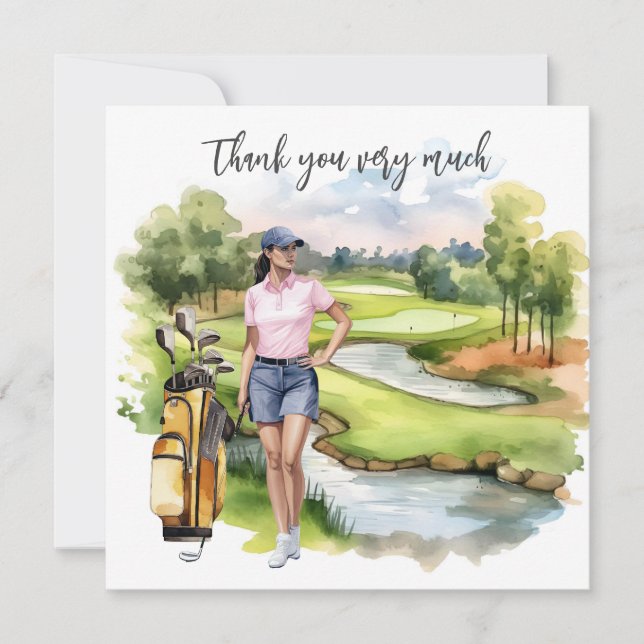Golf Fairway Gratitude: Thank You Card  (Front)
