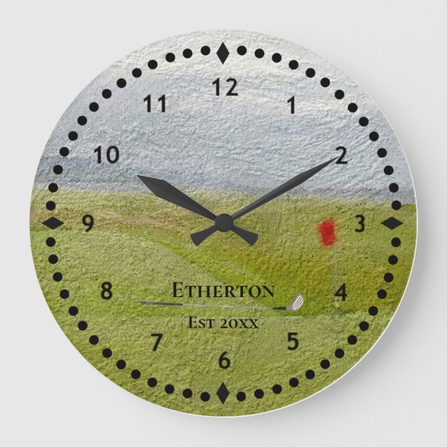 Golf Fairway Scene Large Clock (Front)