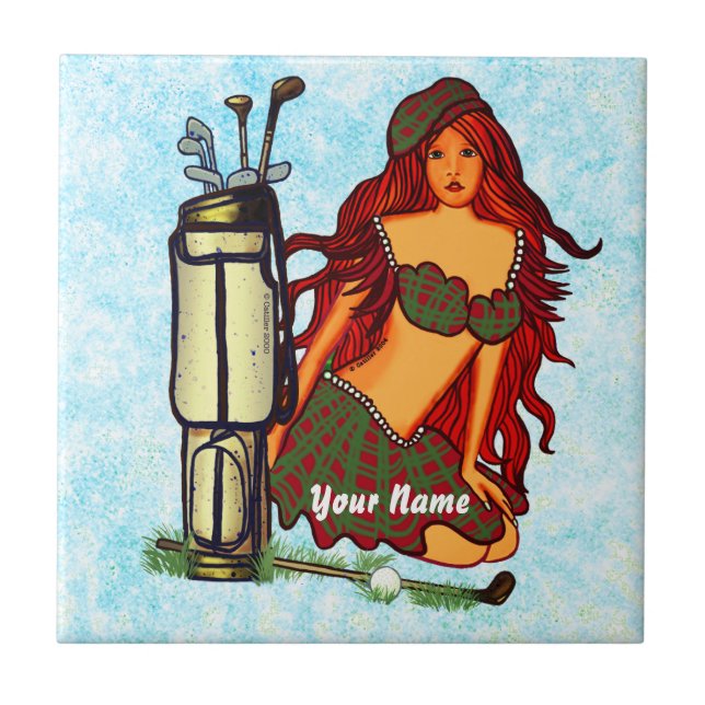Golf Fairy  Ceramic Tile (Front)