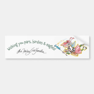 Golf Fairy Golfmother Watercolor Whimsy Bumper Sticker