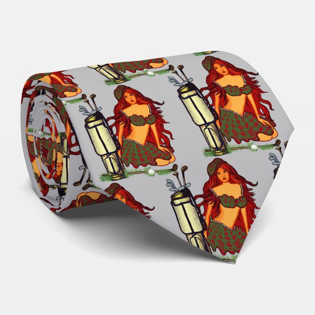 Golf Fairy  Neck Tie (Rolled)