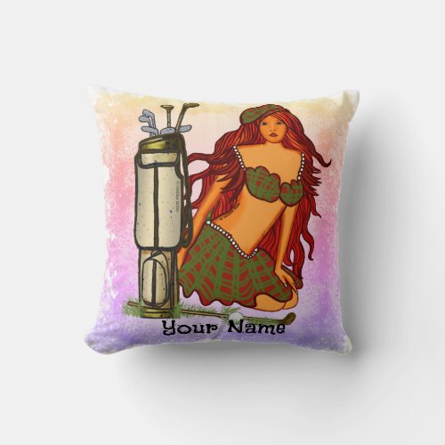 Golf Fairy  Throw Pillow