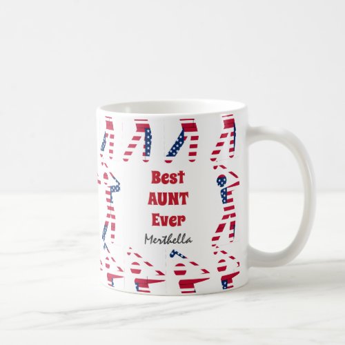 GOLF FAN  Best AUNT Ever Personalized  USA Flag Coffee Mug