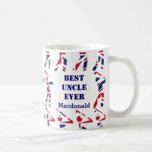 GOLF FAN Best Uncle Ever Personalized Union Jack Coffee Mug