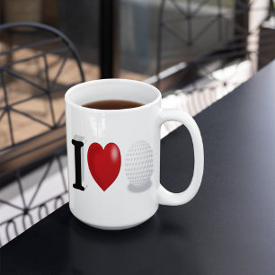 Golf Fan half text  Giant Coffee Mug