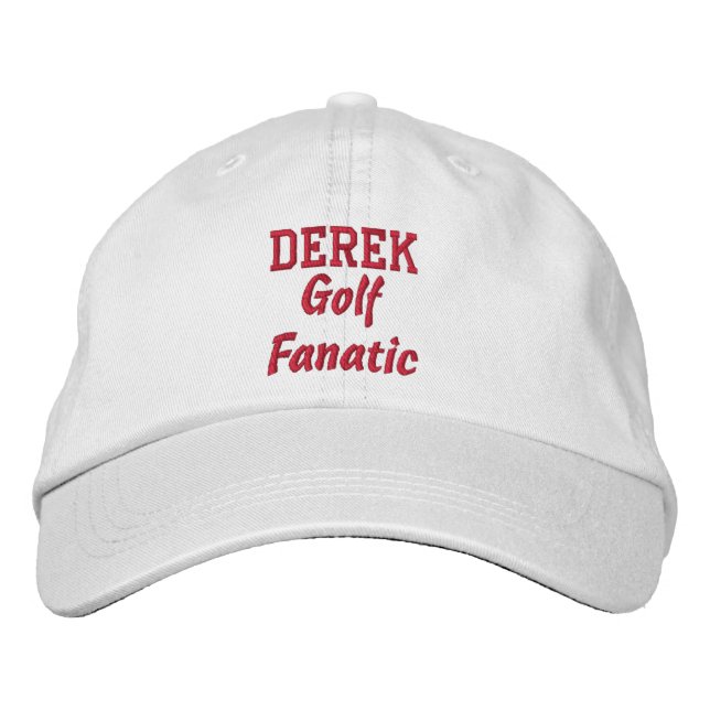 Golf Fanatic Custom Name Embroidered Baseball Cap (Front)