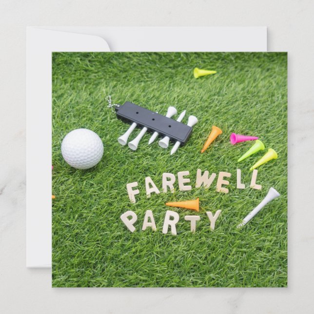 Golf Farewell Party with golf ball on green grass (Front)