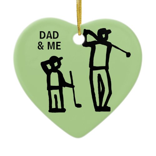 Golf Father and Son Christmas Holiday Ceramic Ornament
