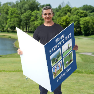 Golf Father's Day 4 Photo Collage Card for Golfers