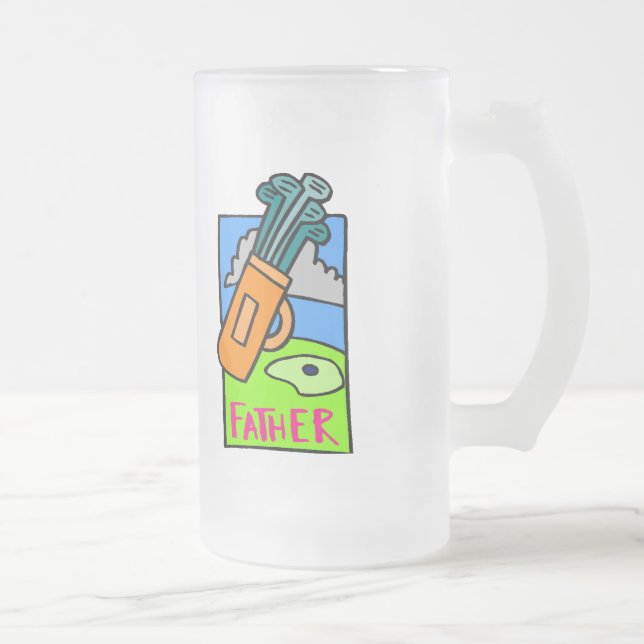 Golf Fathers Day Frosted Beer Mug (Right)