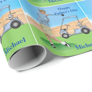 Golf Father's Day Personalized Gift Wrapping Paper