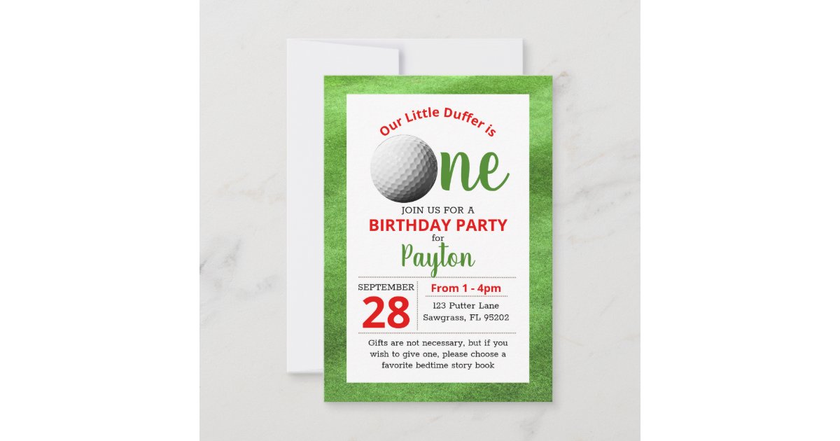 Golf First Birthday Invitation | Zazzle