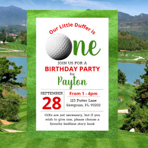 Golf First Birthday Invitation