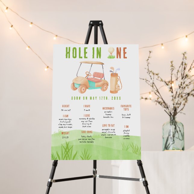 Golf First Birthday Milestone Birthday Foam Board (In Situ (Stand))