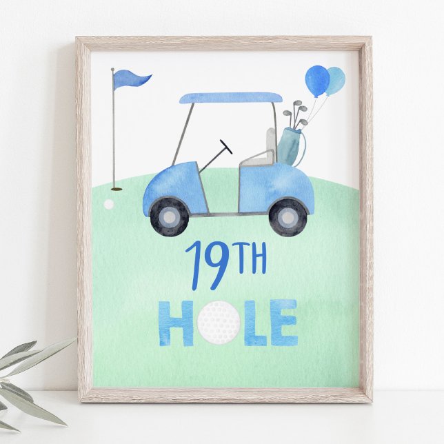 Golf First Birthday Par-tee 19th Hole Sign (Creator Uploaded)