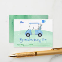 Golf First Birthday Par-tee Guess How Many Game Enclosure Card