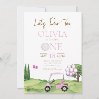 Golf first birthday par tee invite