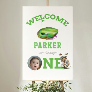 Golf First Birthday Partee Welcome Sign