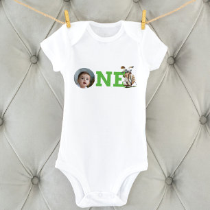 Golf First Birthday Photo Personalized Baby Bodysuit