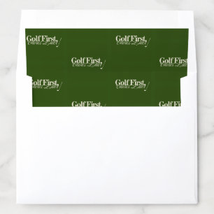 'Golf First, Chores Later' Funny Classic Green Envelope Liner