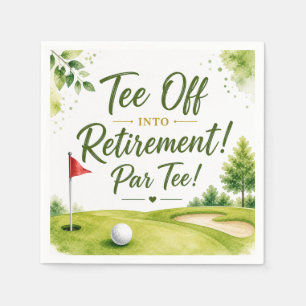 Golf flag at putting green for Retirement Napkins