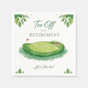 Golf flag at putting green for Retirement Napkins