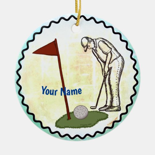 Golf Flag Ceramic Ornament